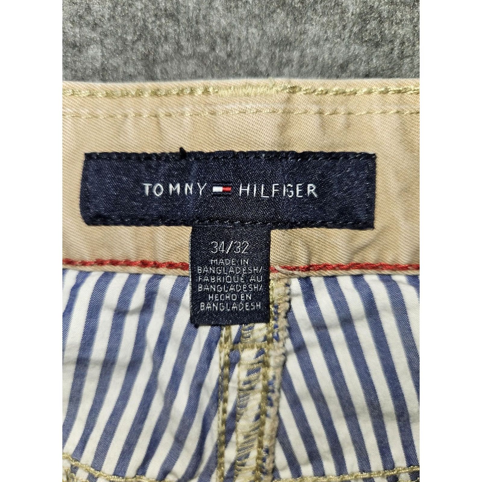Tommy Hilfiger Tommy Hilfiger Pants Mens 34x32 Beige Straight Leg Casual Chino Cotton Khakis Size US 34 / EU 50 - 2 Thumbnail
