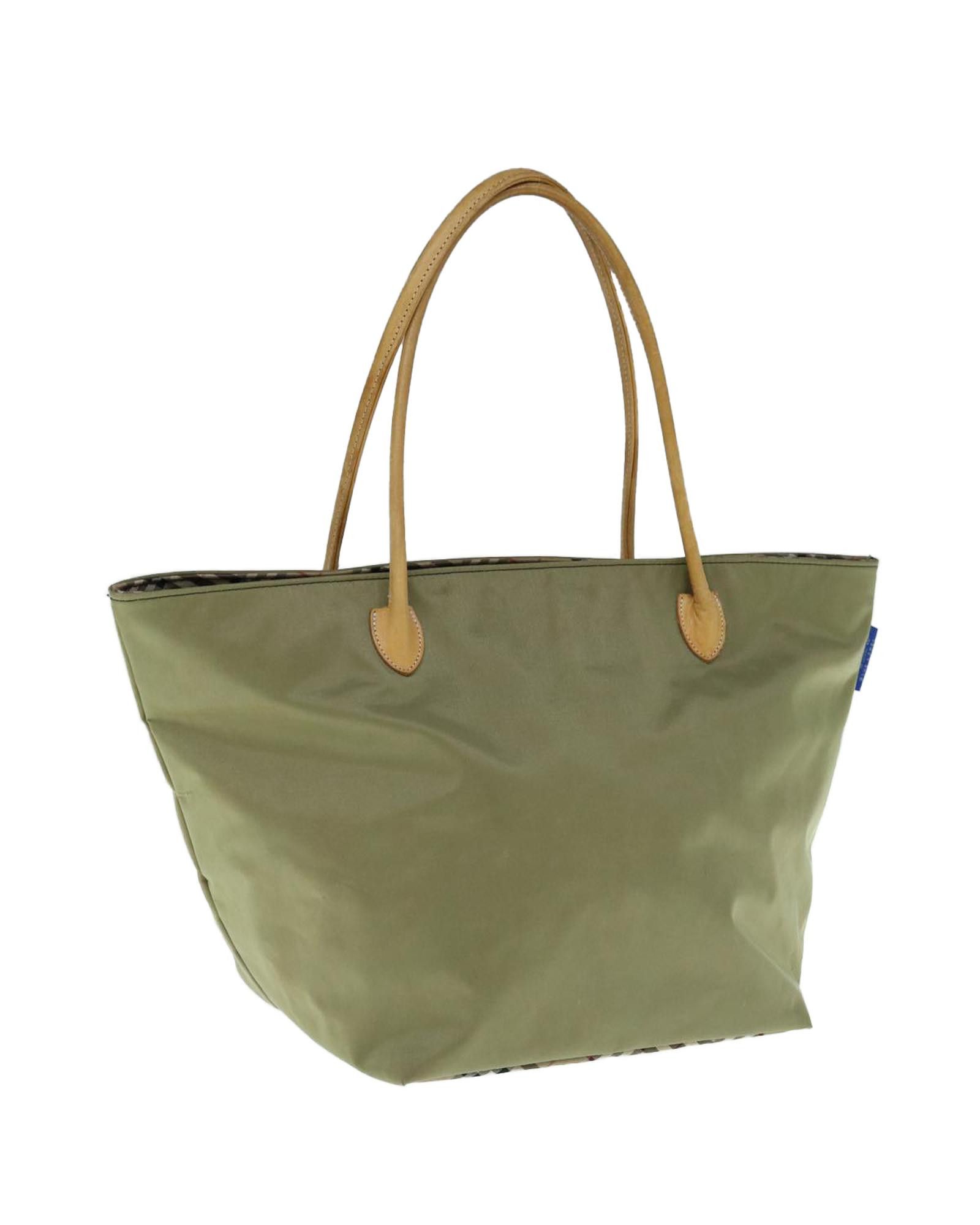 image of Nylon Khaki Tote Bag By Burberrys Blue Label, Women's