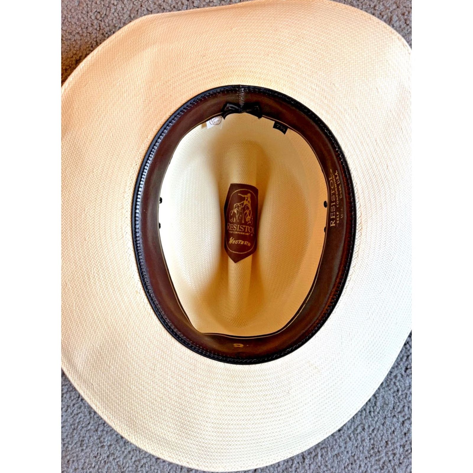 Vintage VINTAGE Resistol Hat Mens 7 3/4 Beige VTG Self Conforming 8XX Long Oval Woven Straw Cowboy Size Size ONE SIZE - 5 Thumbnail