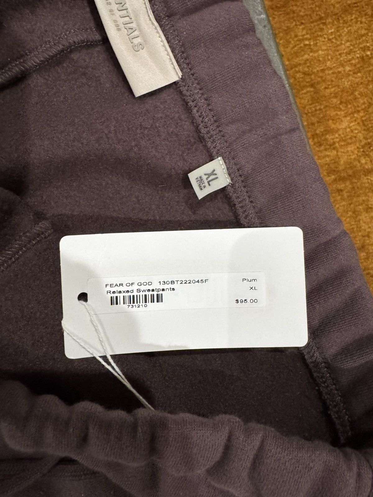 Fear of God Plum/Brown colored essentials sweatpants Size US 44 / EU 60 - 5 Thumbnail