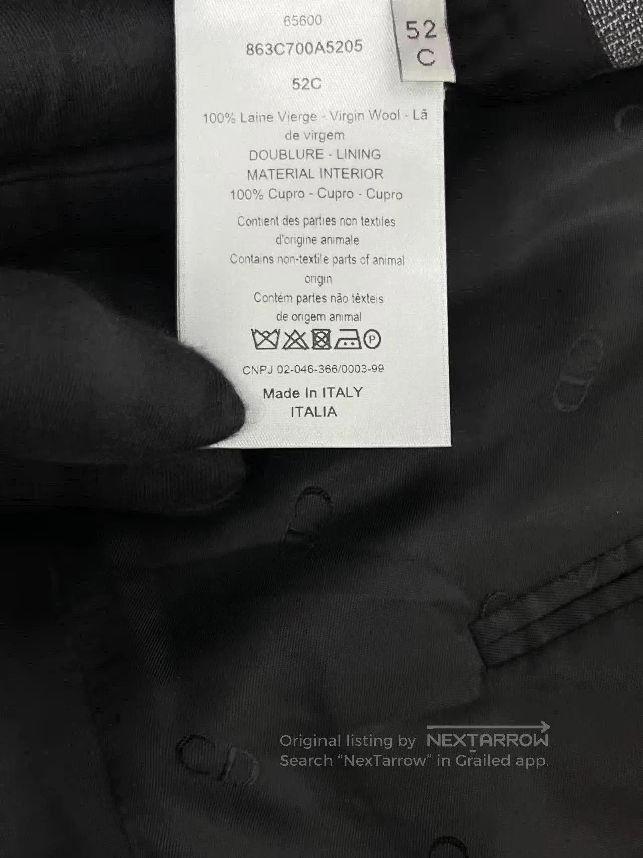 Dior Dior Gray Wool Single-Breasted Blazer. Size US XL / EU 56 / 4 - 6 Thumbnail