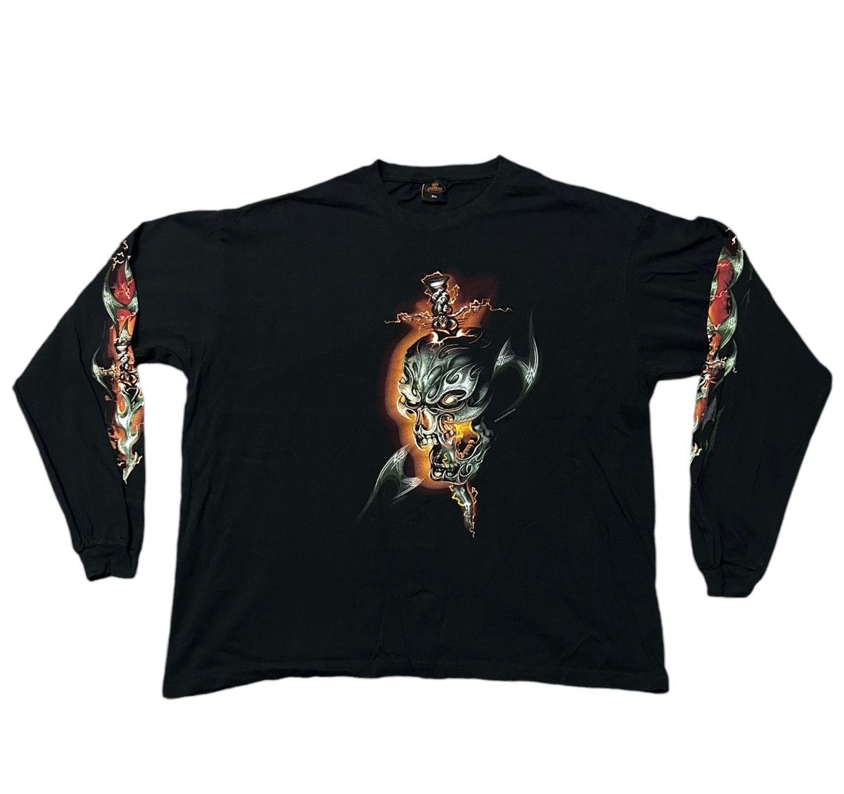 Vintage 2008 Hot leather skulls long sleeve