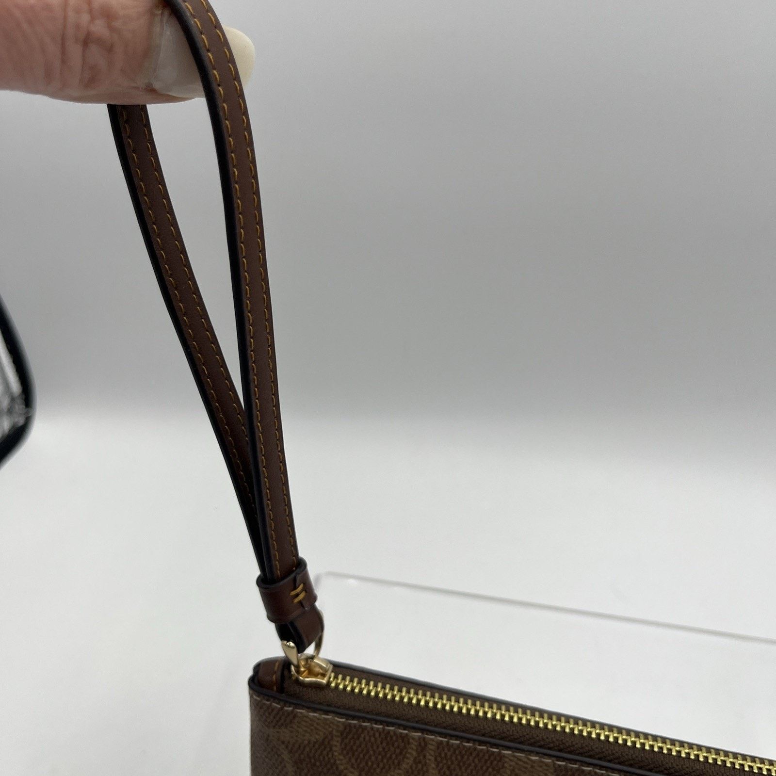 Coach NEW! Authentic! Brown/Black COACH Signature PVC Wristlet Size ONE SIZE - 5 Thumbnail