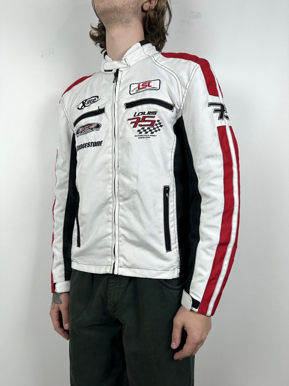 Vintage Vintage Bridgestone Louis 75 Motorcycle Racing Jacket Size US L / EU 52-54 / 3 - 4 Thumbnail