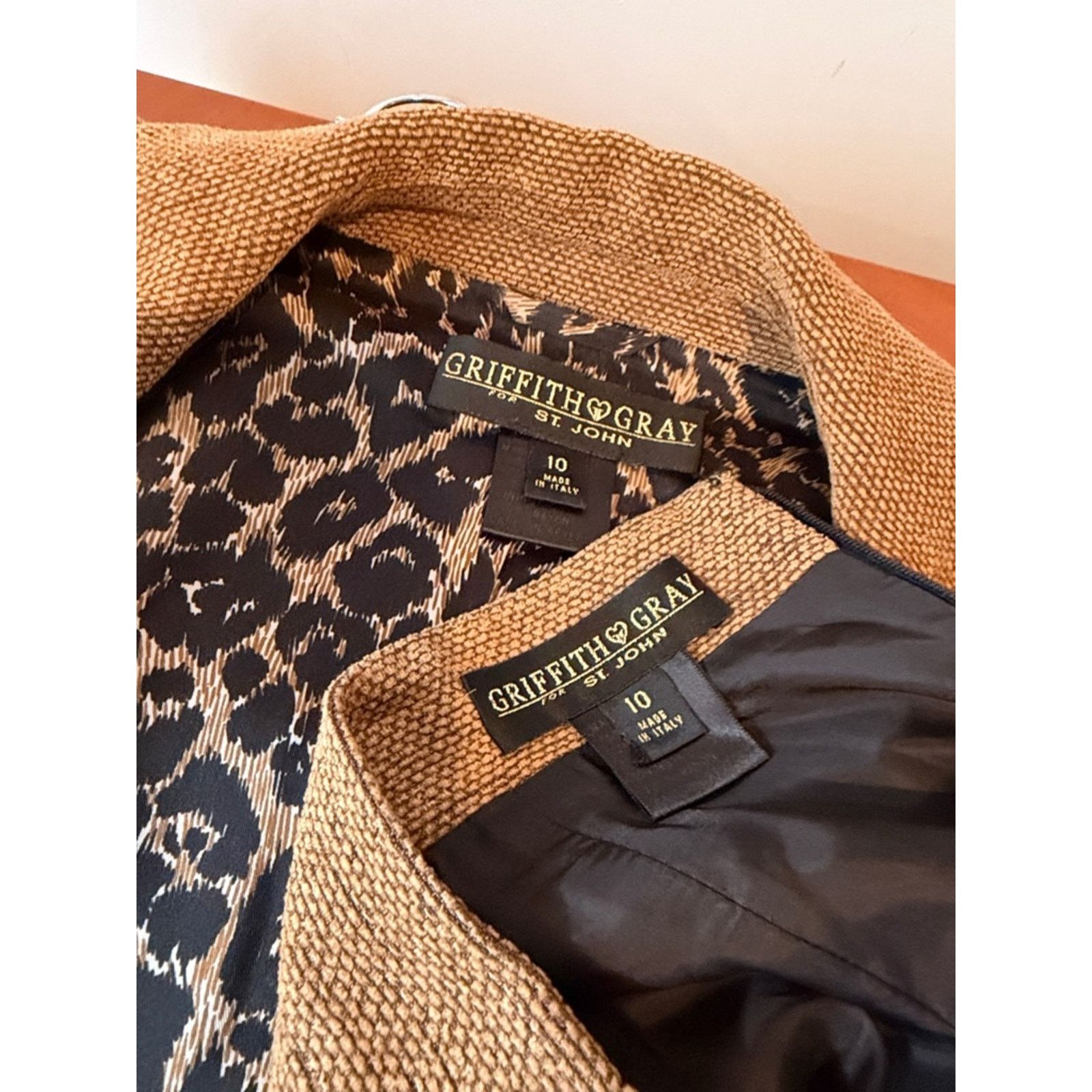 St. John Griffin Cray for St John Vintage Brown Skirt Jacket Suit 10 Size L / US 10 / IT 46 - 4 Thumbnail