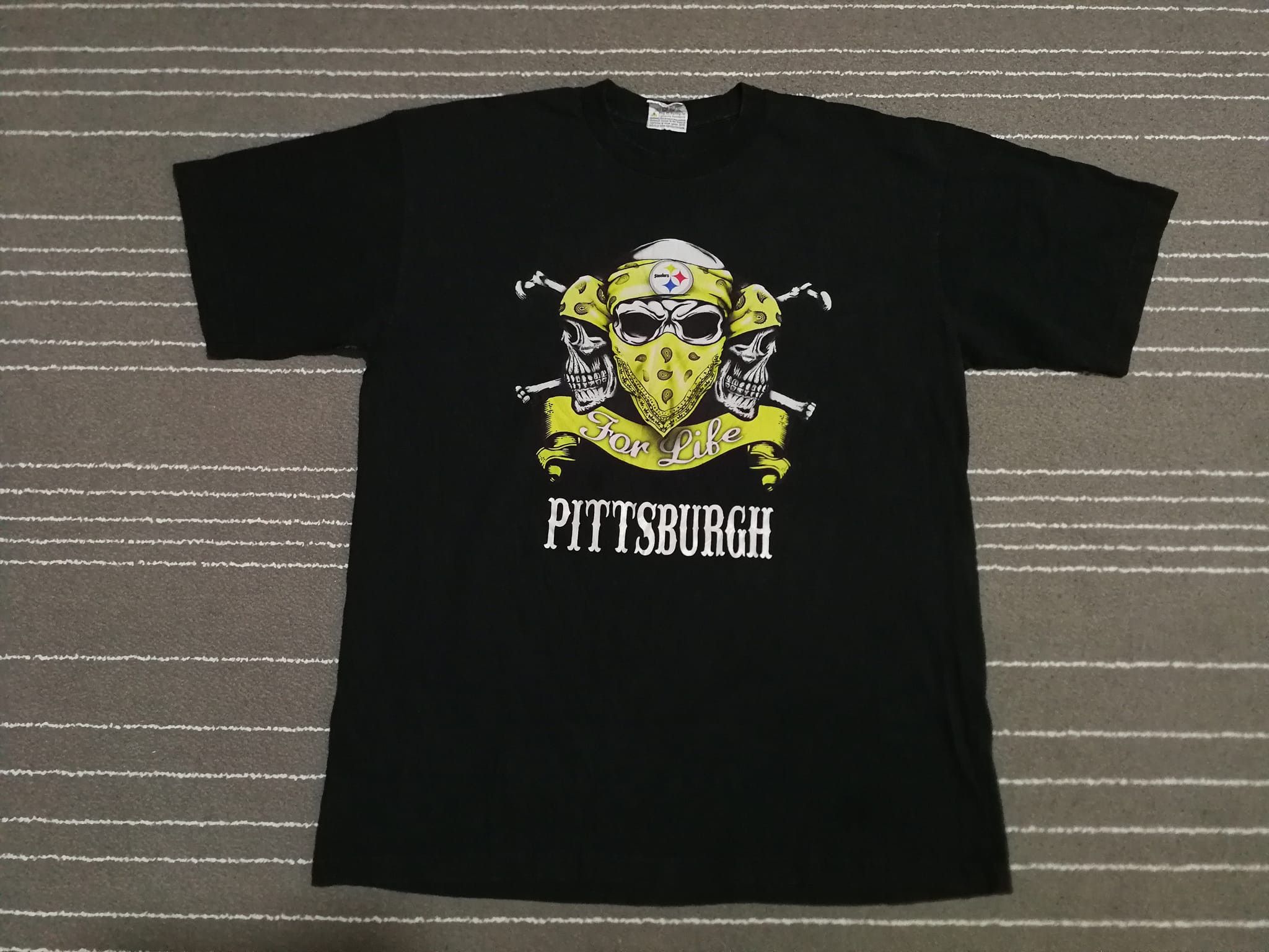 image of Vintage Steelers Pittsburgh For Life L in Black, Men's (Size Large)