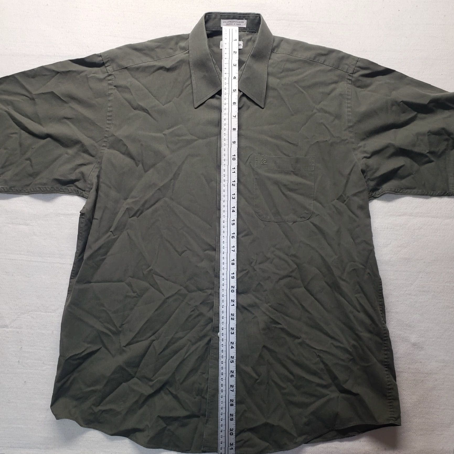 Pierre Cardin Pierre Cardin Dress Shirt Solid Gray Short Sleeve 17 32/33 Adult Men Conservative Casual Shirt Mens Gray 17 in Collar Size 46R - 6 Thumbnail