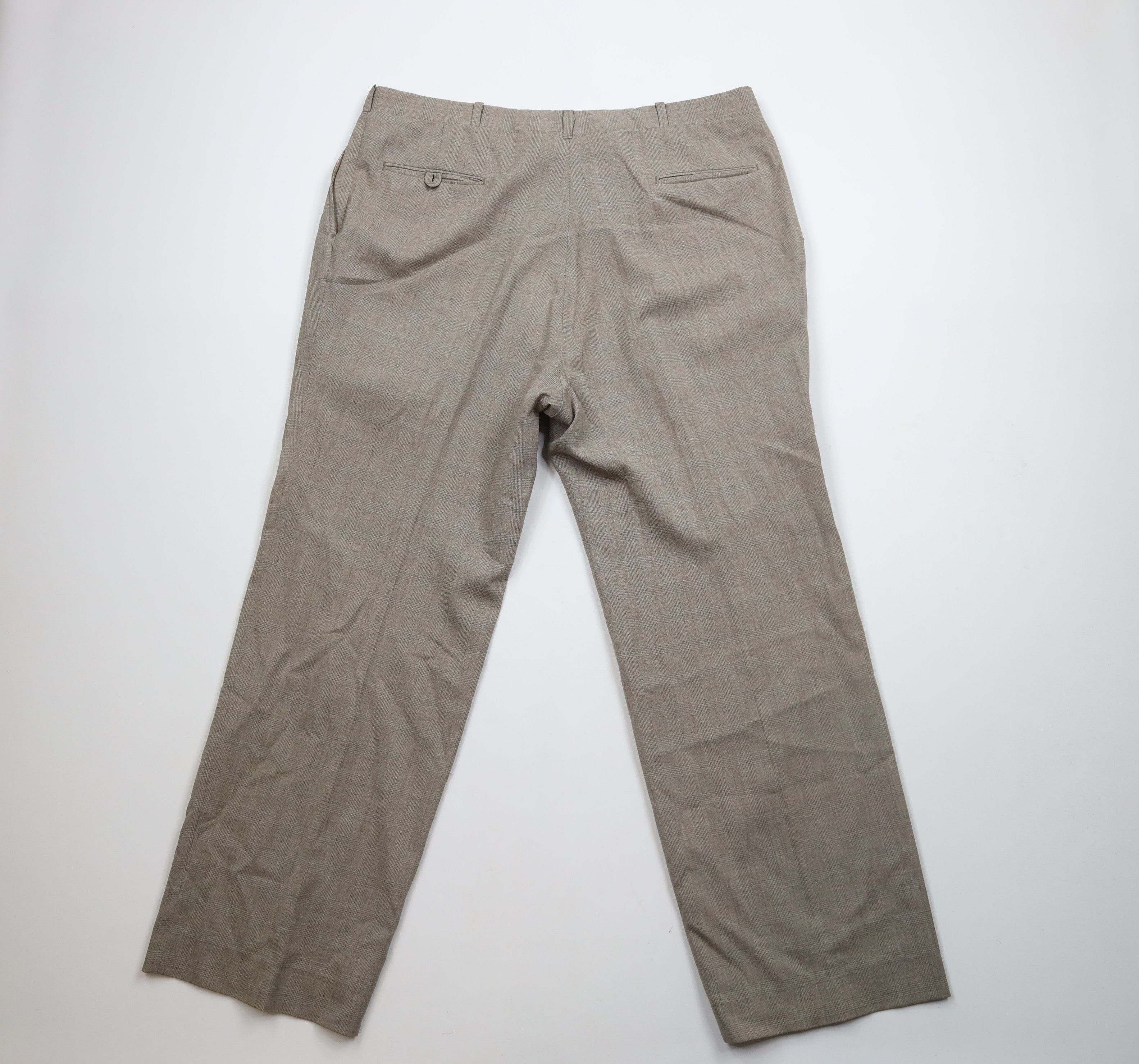 Vintage Vintage 90s Streetwear Wool Knit Wide Leg Chino Pants Plaid Size US 38 / EU 54 - 10 Thumbnail