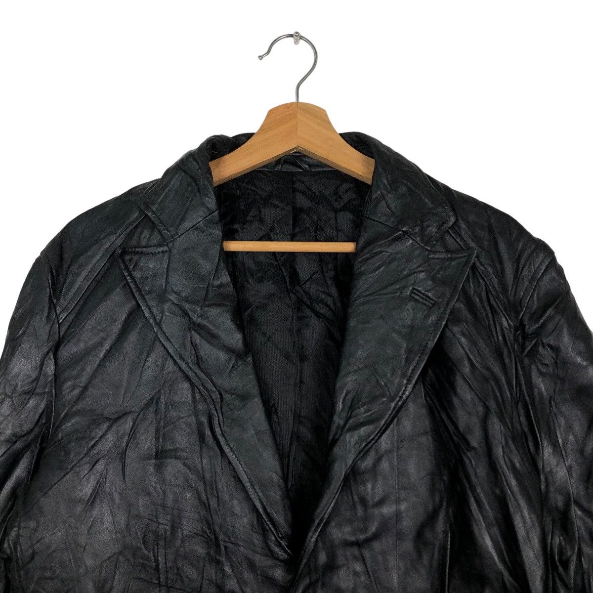 Issey Miyake 🔥Rare Licorice Genuine Leather Jacket Issey Miyake Size US L / EU 52-54 / 3 - 3 Thumbnail