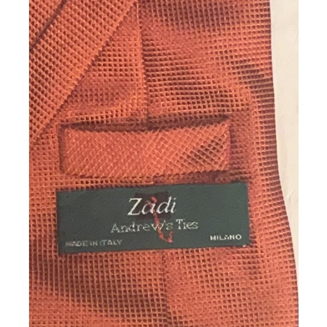 Andrew's Ties Zadi Andrew's Ties Orange/Brown Silk Made in Italy Necktie Size ONE SIZE - 6 Thumbnail