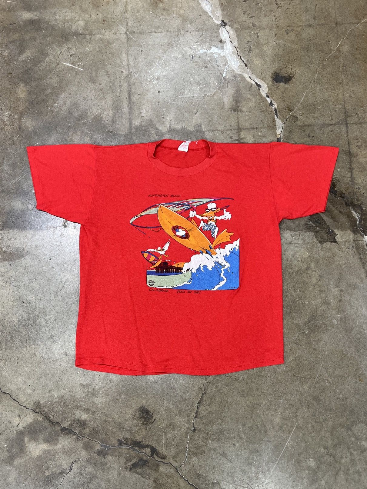 Vintage Vintage Surfing Duck or Die Single Stitch Tee Medium Size US M / EU 48-50 / 2 - 2 Thumbnail