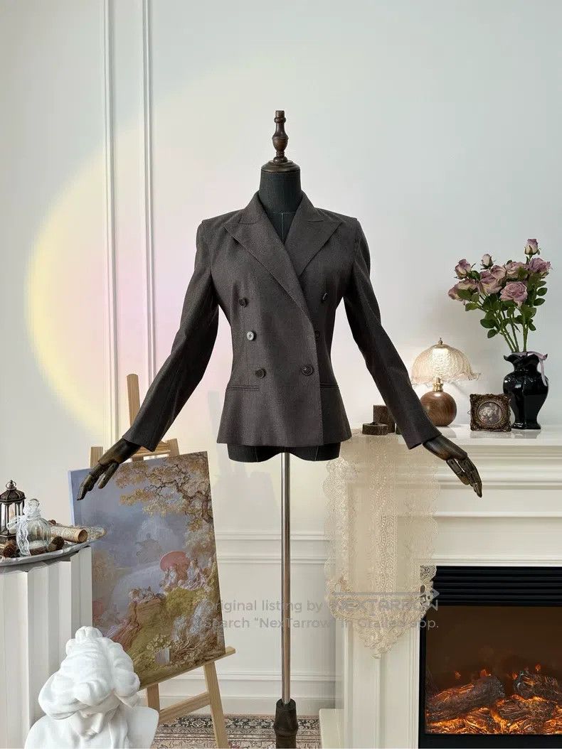 Hermes Hermes Wool Business Casual Double-breasted Suit Jacket, B Size XS / US 0-2 / IT 36-38 - 4 Thumbnail