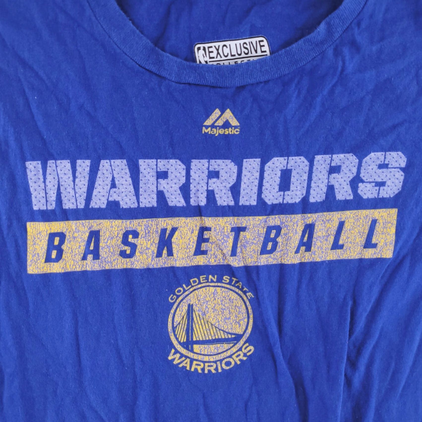 Vintage Majestic Shirt Mens XL Blue Golden State Warriors Steph Curry Slim fit Size US XL / EU 56 / 4 - 2 Thumbnail