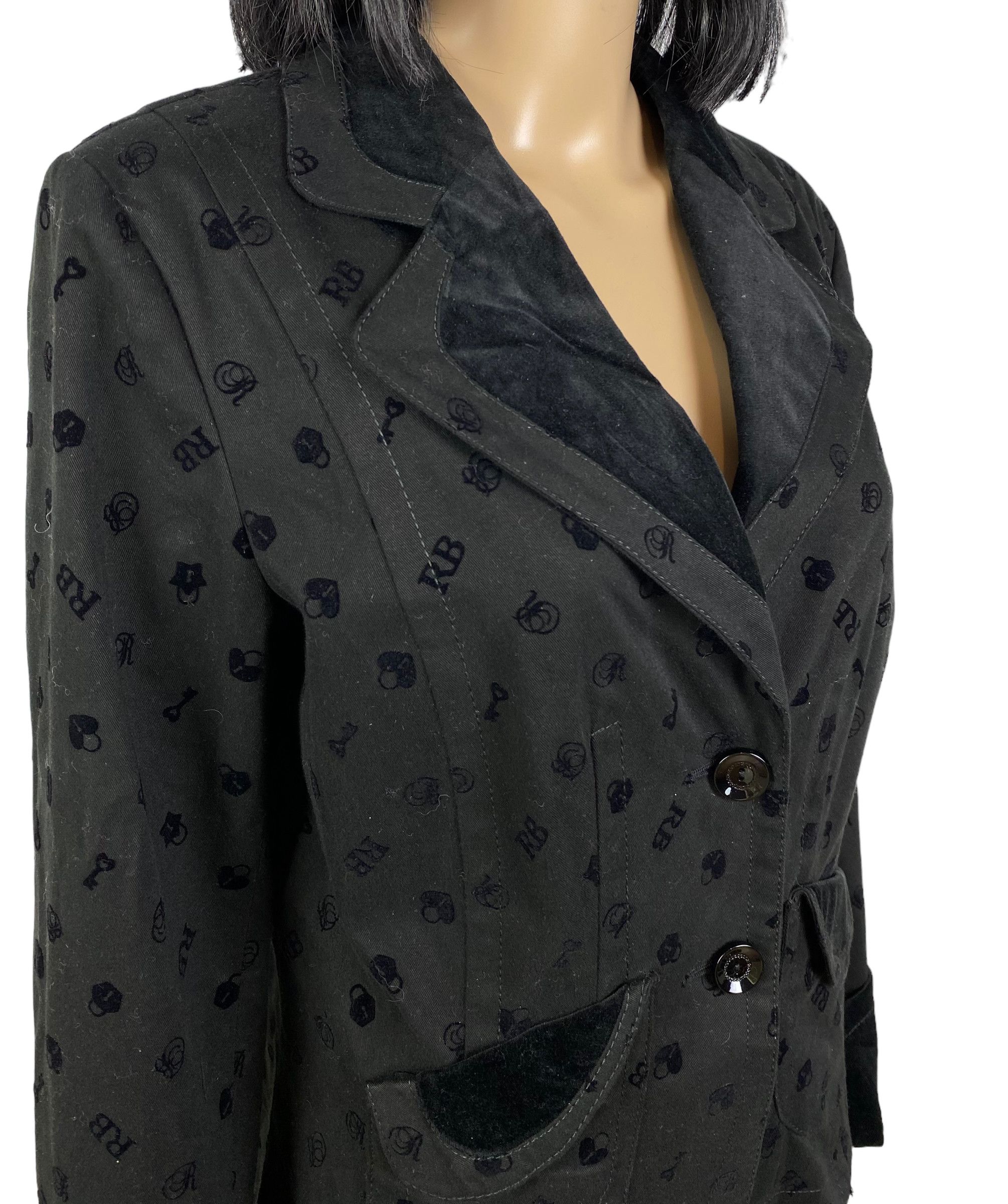Other Roccobarocco Italy Monogrammed Blazer Size US 12 Size XL / US 12-14 / IT 48-50 - 3 Thumbnail