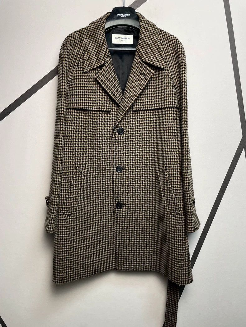 Saint Laurent Paris Saint Laurent Paris Thousand bird grid fallen shoulder wool Size US M / EU 48-50 / 2 - 1 Thumbnail