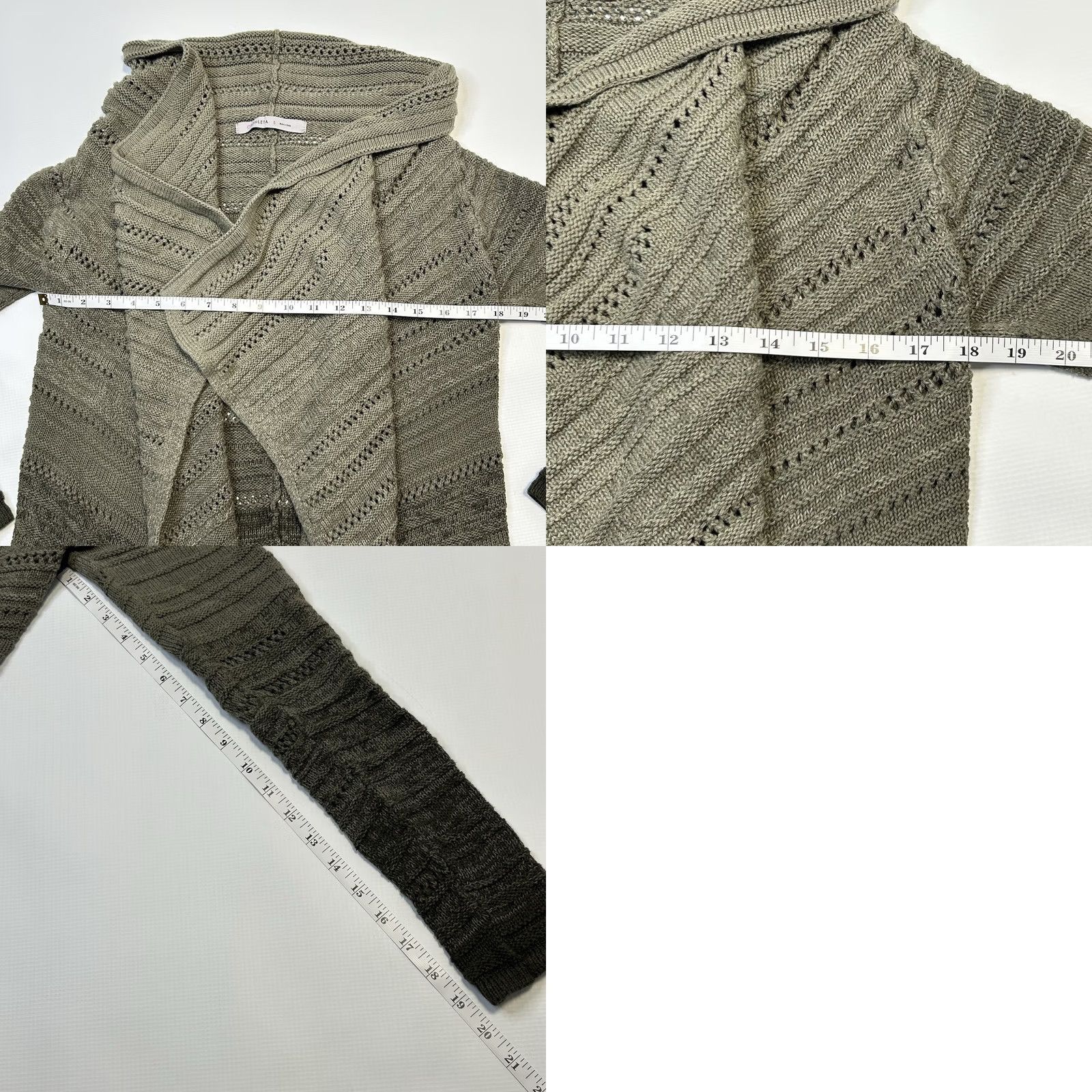 Athleta Athleta Wilton Wrap Open Waterfall Knit Cardigan Small Green Womens Sweater Size S / US 4 / IT 40 - 8 Thumbnail