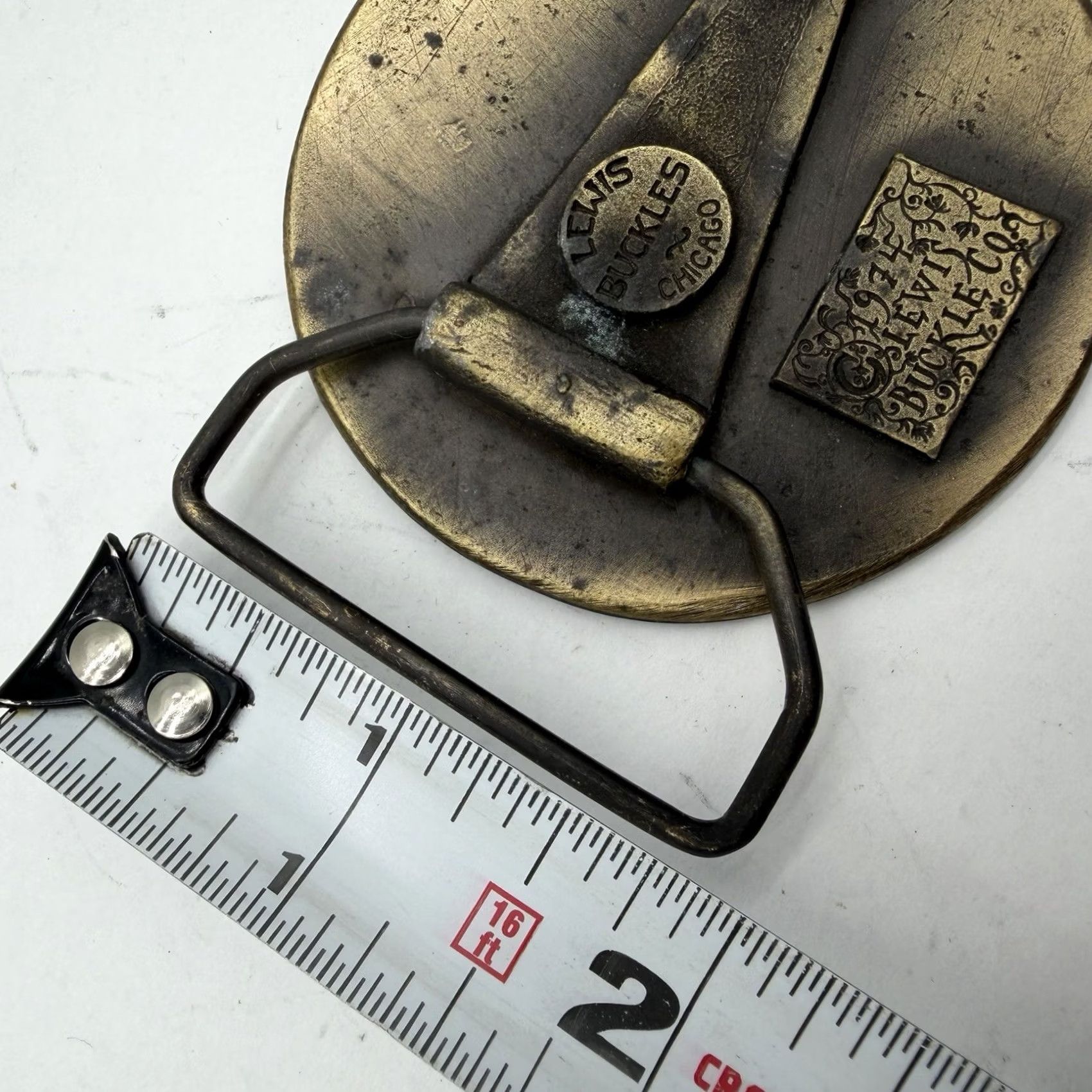 Vintage VINTAGE Idaho Statehood Round Belt Buckle Lewis Buckles 1974 Bronze Men Buckle State / Country Pride - Patriotic Idaho 1890s? Size ONE SIZE - 2 Thumbnail