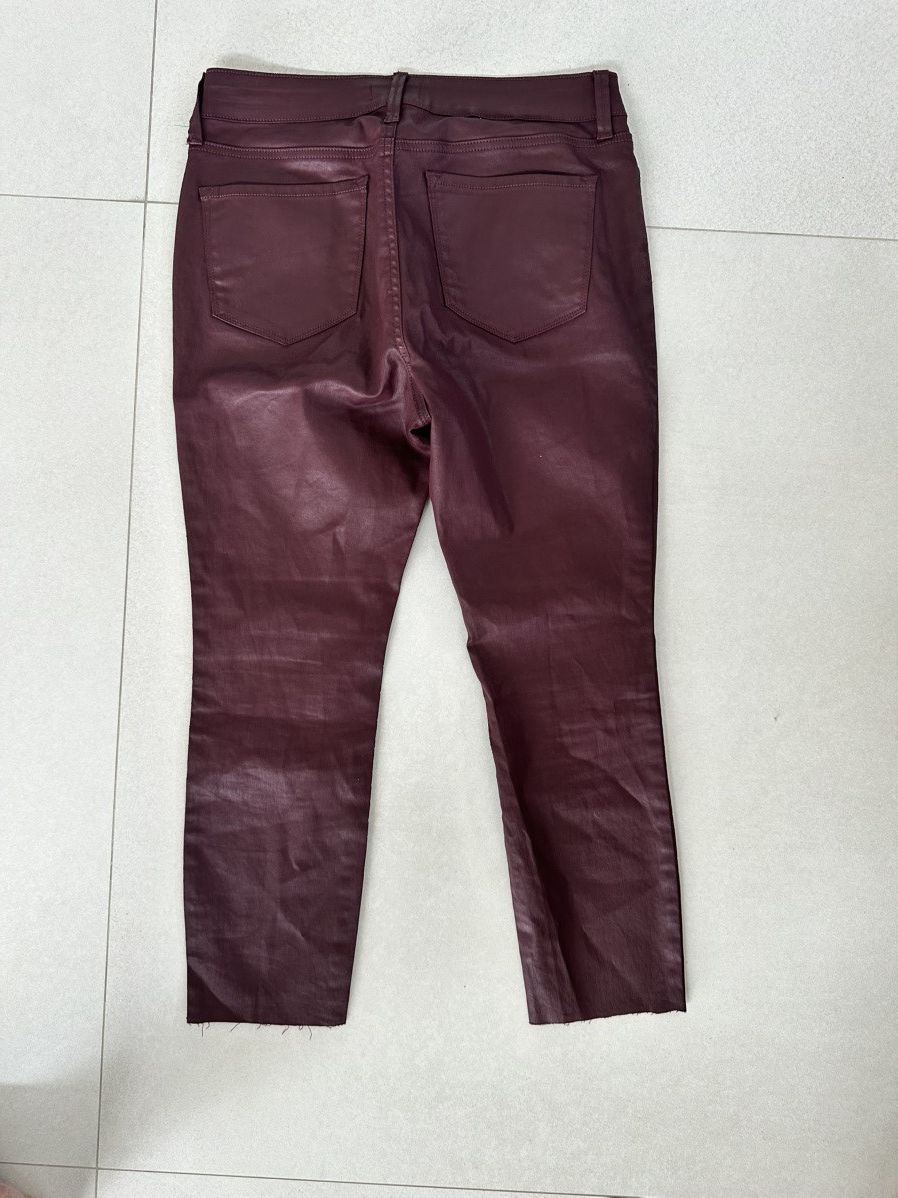 NYDJ NYDJ Women's Burgundy Coated Jeans Raw Hem size 8P Size 30" / US 8 / IT 44 - 2 Thumbnail