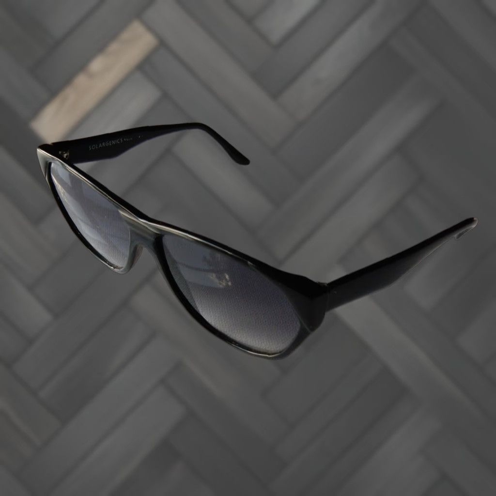Vintage VINTAGE Solargenics Sunglasses Men's Black Italy 80s Retro Accessories Size ONE SIZE - 1 Thumbnail
