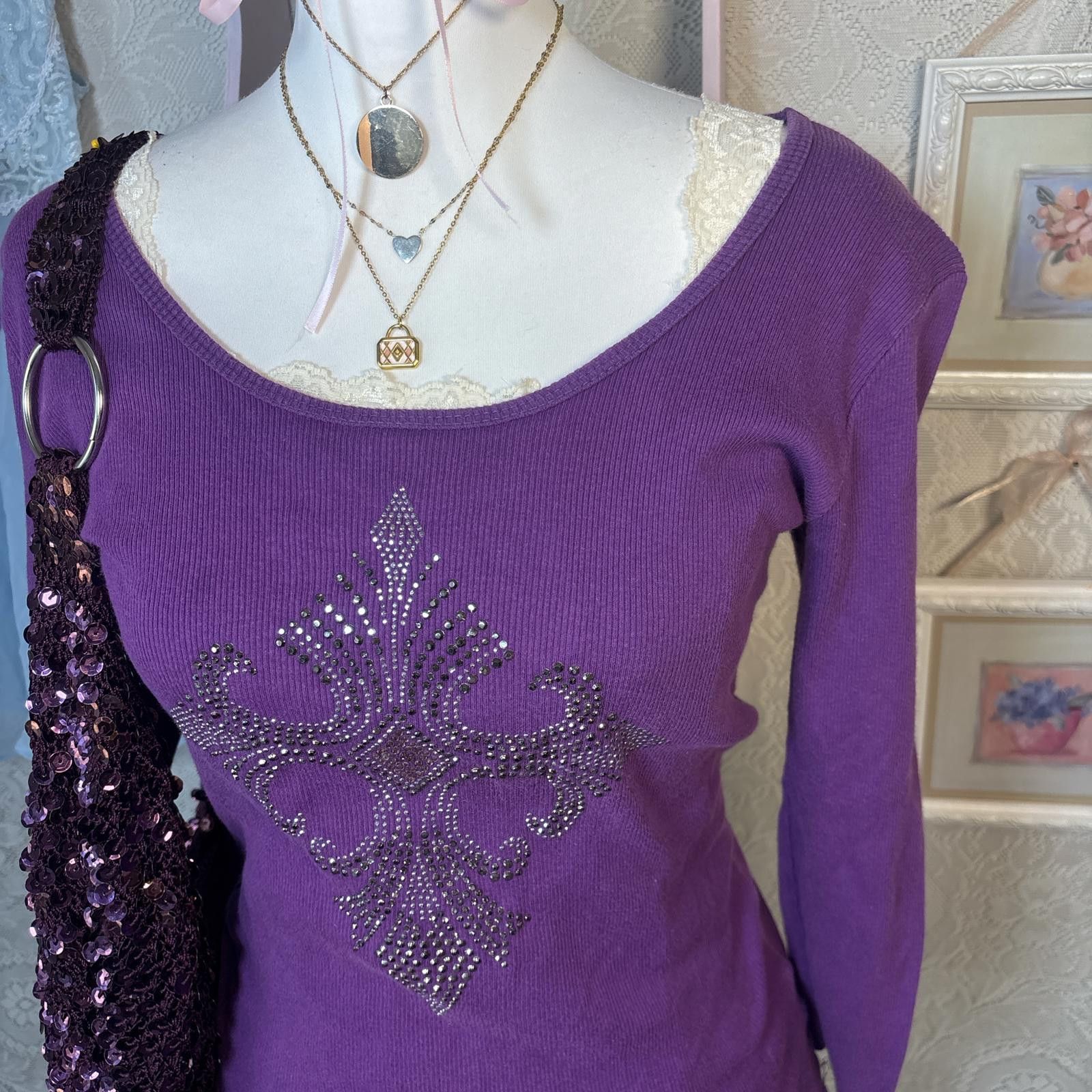 Realtree y2k purple rhinestone grunge long sleeve Size L / US 10 / IT 46 - 5 Thumbnail