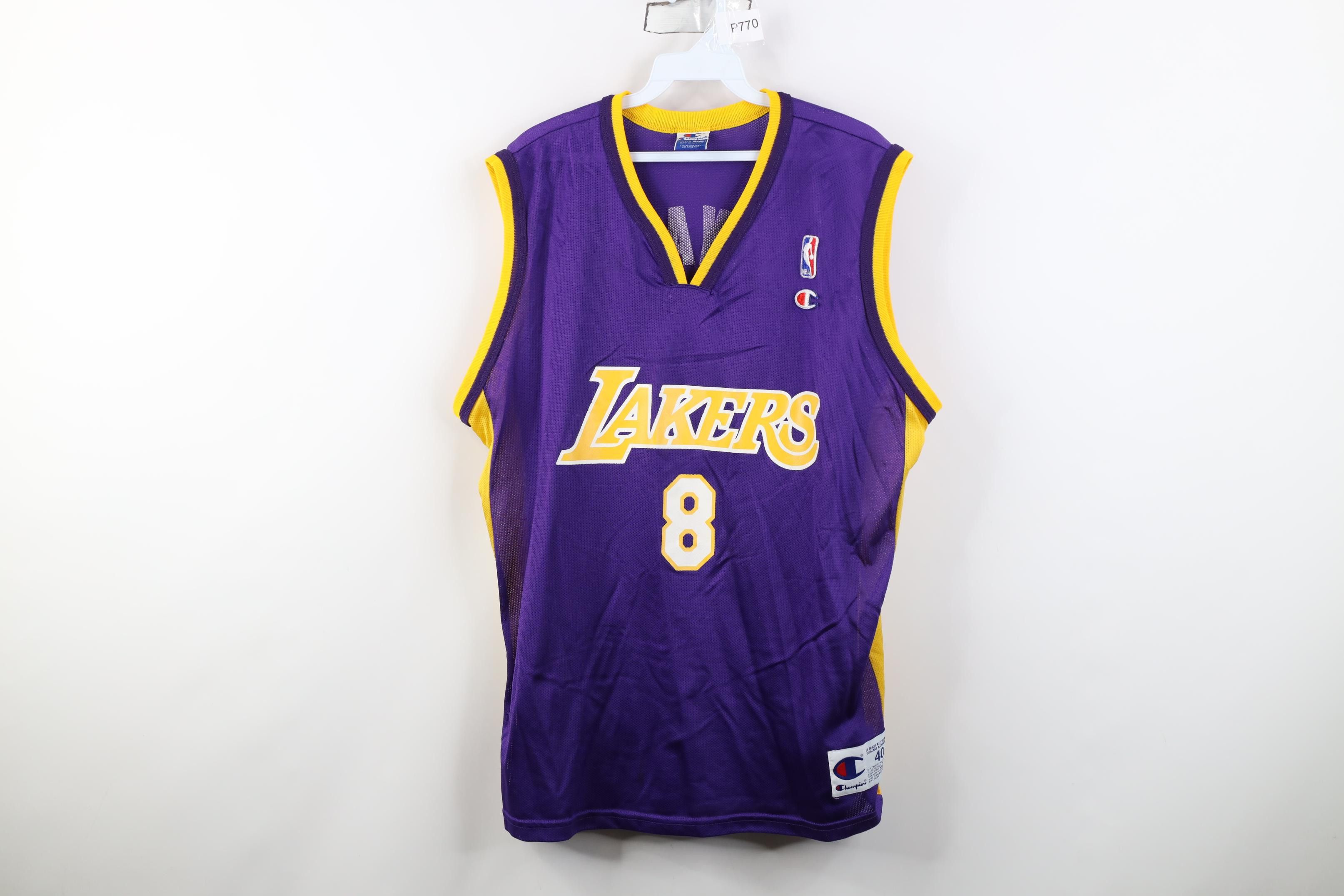 Champion Vintage 90s Champion Los Angeles Lakers Basketball Jersey #8 Size US XXL / EU 58 / 5 - 1 Thumbnail