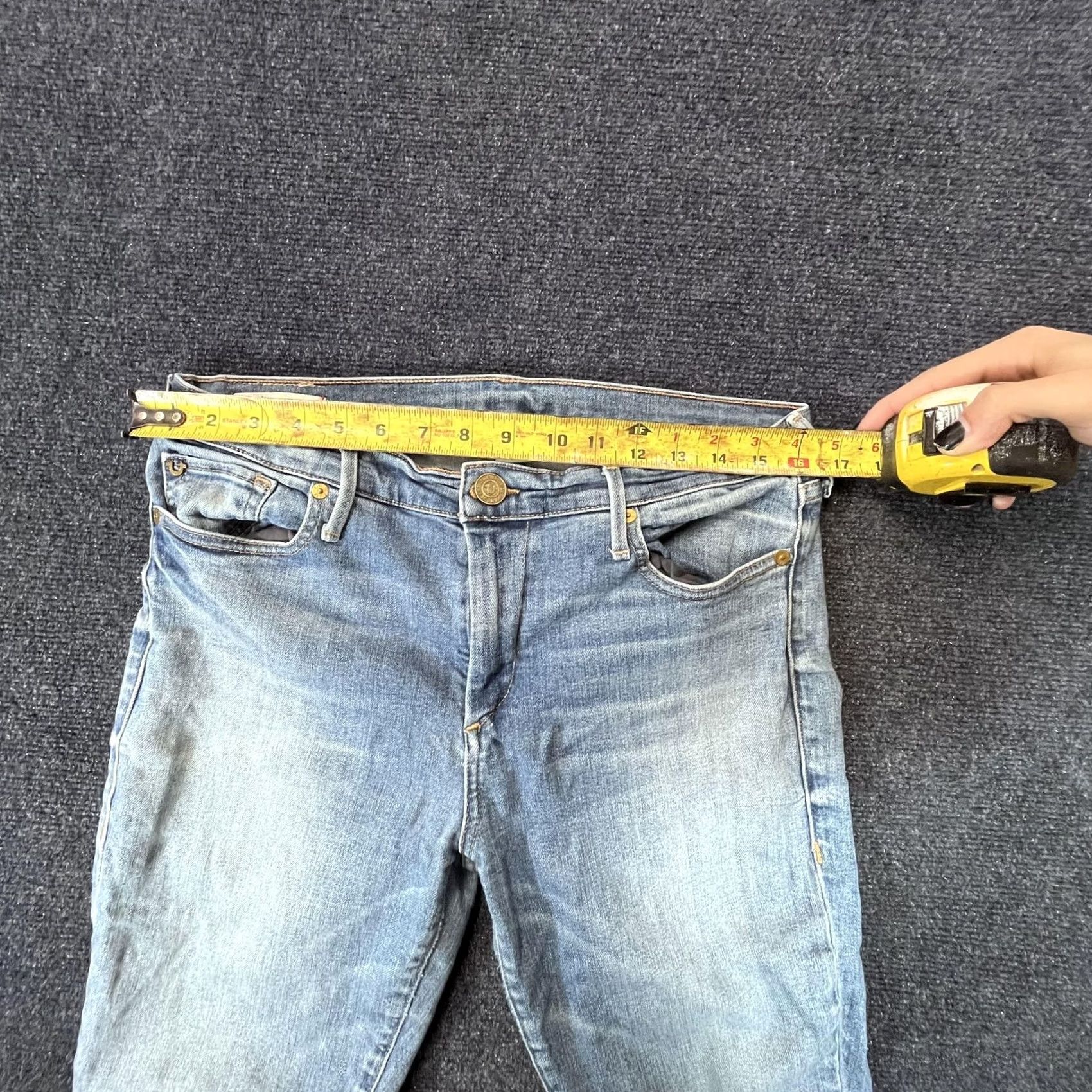 True Religion True Religion Jeans Womens 31 Blue Distressed Frayed Hem Skinny Denim Stretch Skinny Jeans Distressed Pockets Logo Blue Denim Womens 31 Slim Size 24" / US 00 / IT 34 - 4 Thumbnail