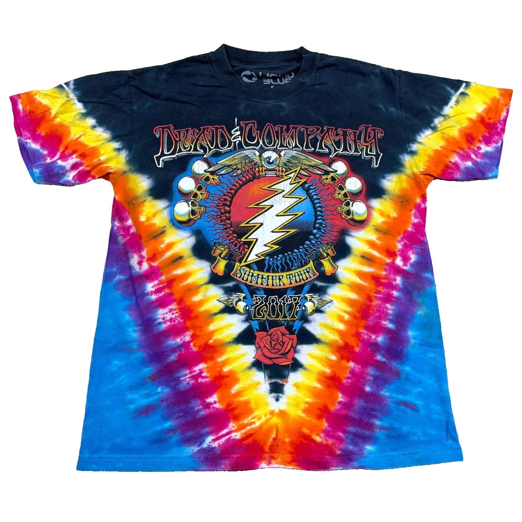 Vintage VINTAGE Greatful Dead Shirt Men Small Tie Dye Liquid Band Tee Blue Multi Adult Size US S / EU 44-46 / 1 - 2 Thumbnail