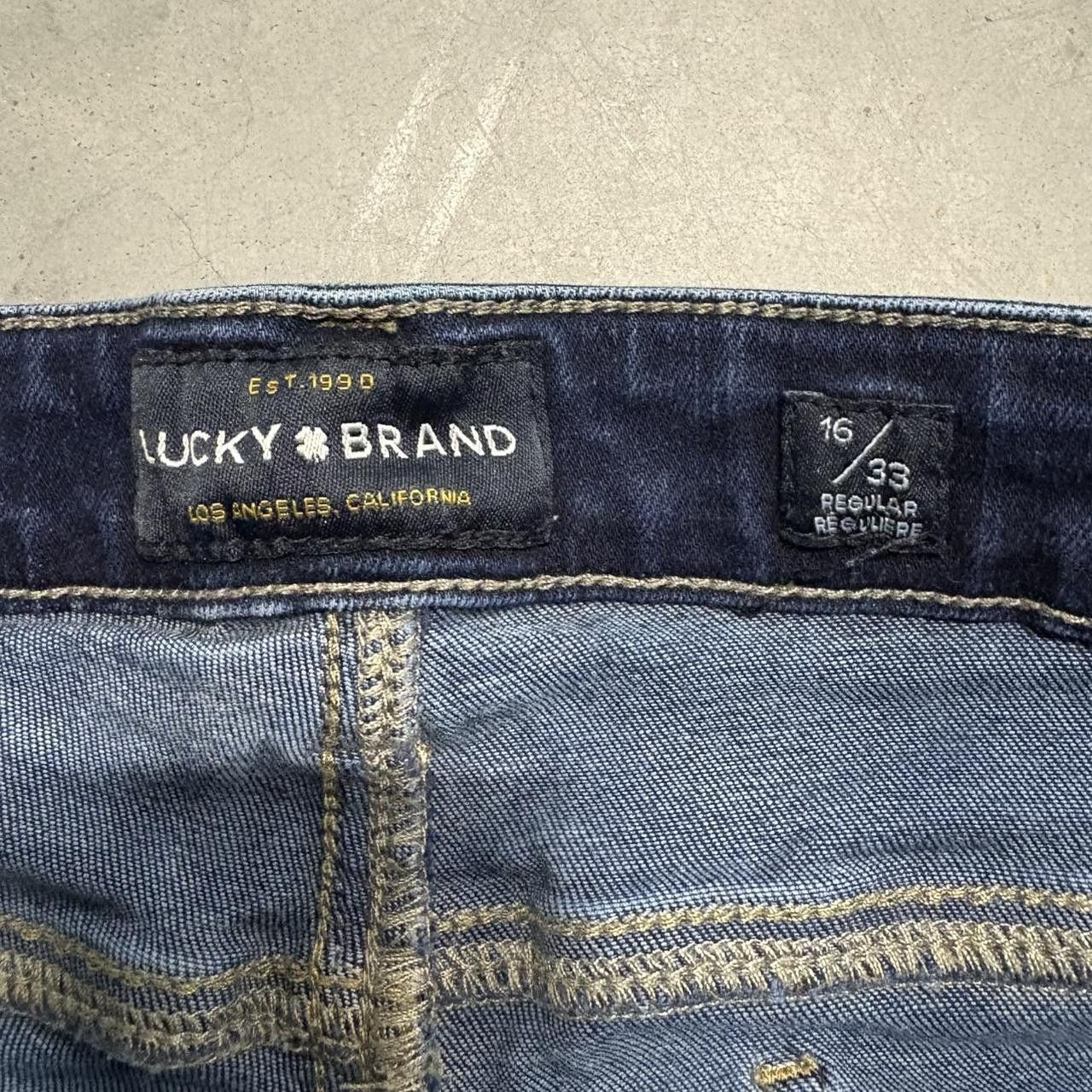 Lucky Brand × Vintage Crazy Vintage Y2K/2000s Lucky Brand Dark Wash Bootcut Denim Jeans! Size US 32 / EU 48 - 6 Thumbnail