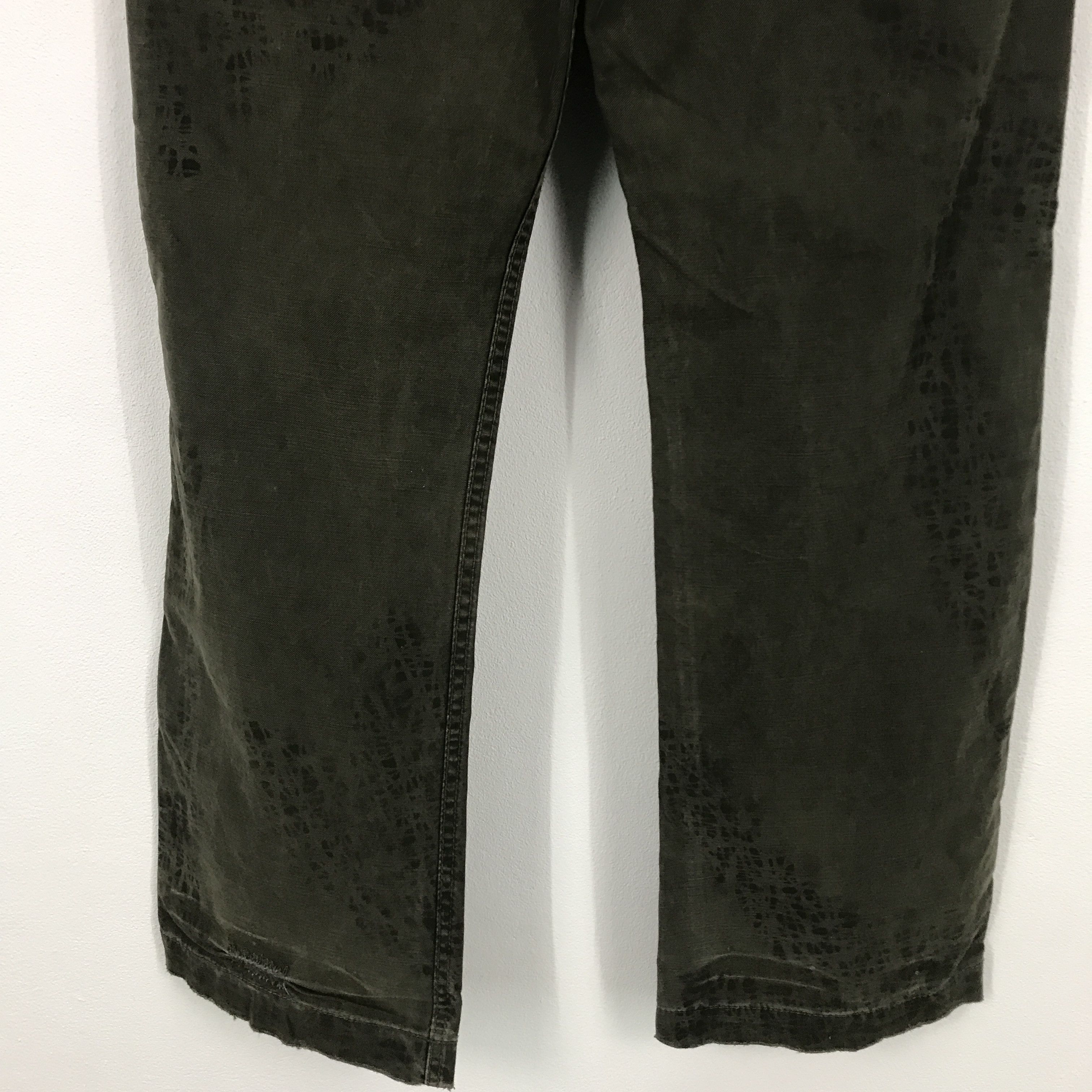 Edwin × Japanese Brand Rare Edwin 505 khaki Drak Green distressed design pants Size US 30 / EU 46 - 4 Thumbnail