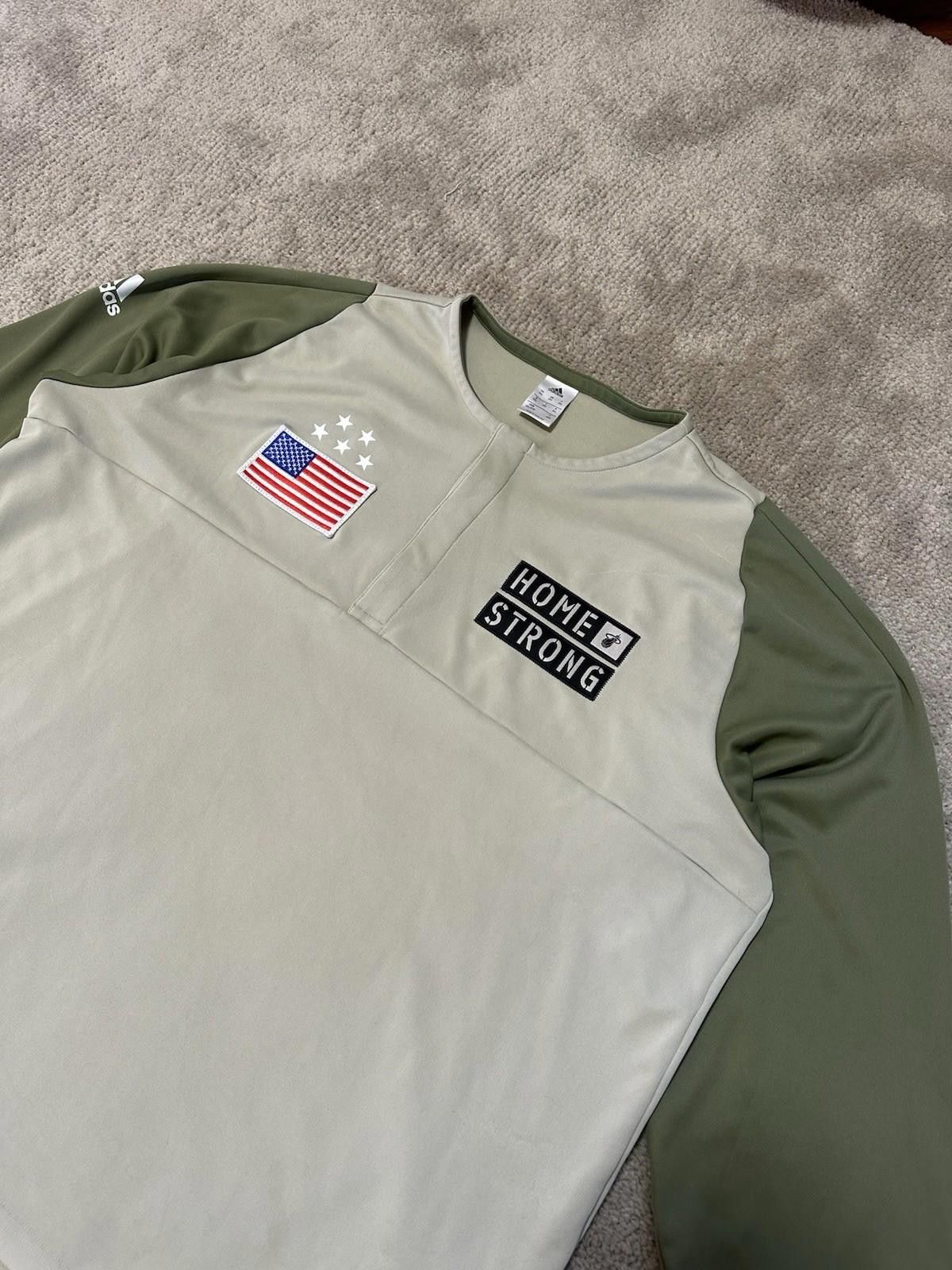 Adidas Adidas NBA Miami Heat Home Strong Military Training Shirt Size US XXL / EU 58 / 5 - 4 Thumbnail