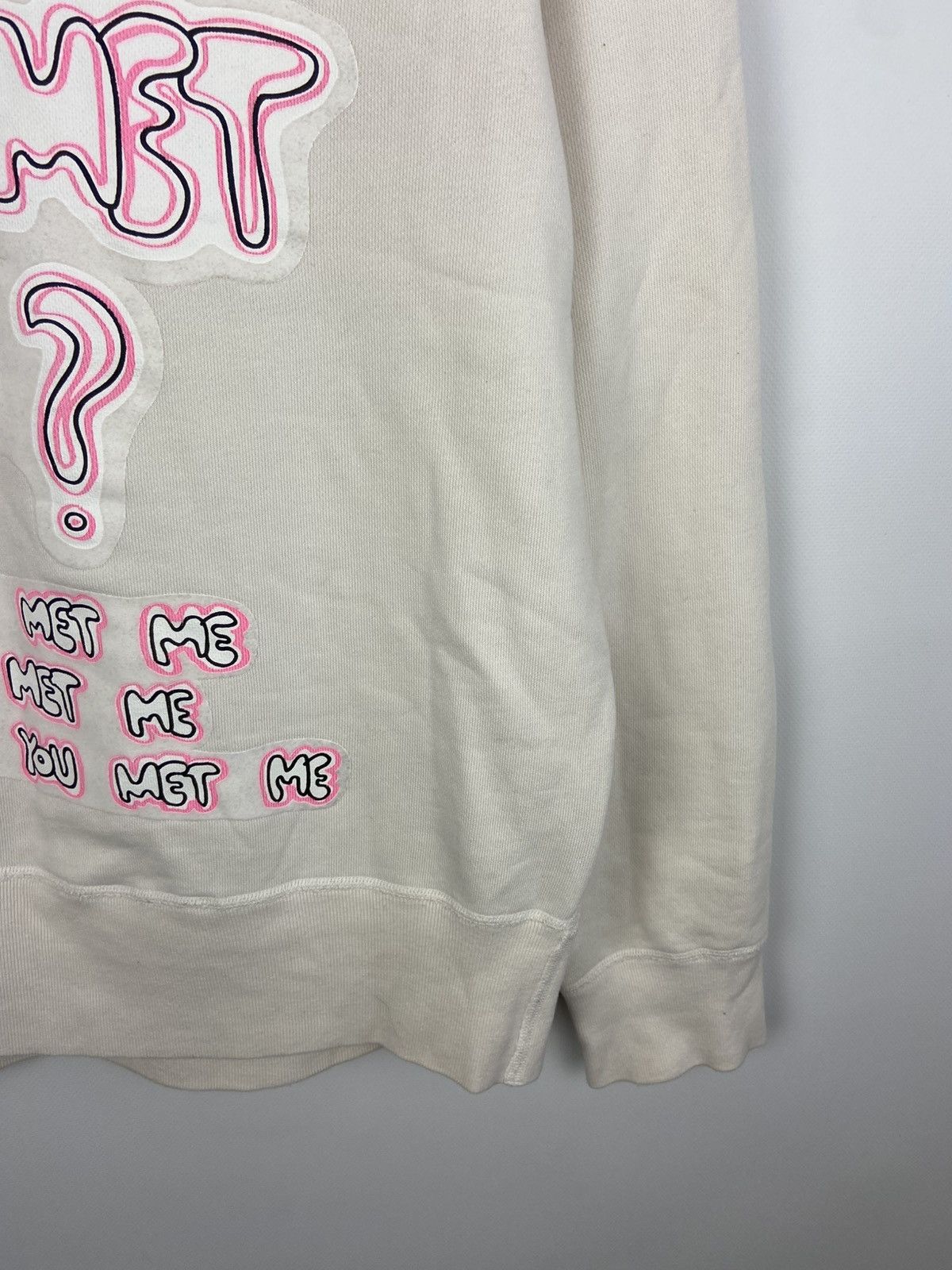 Acne Studios Acne Studios White Men's College Print Sweatshirt Sz S Size US S / EU 44-46 / 1 - 7 Thumbnail