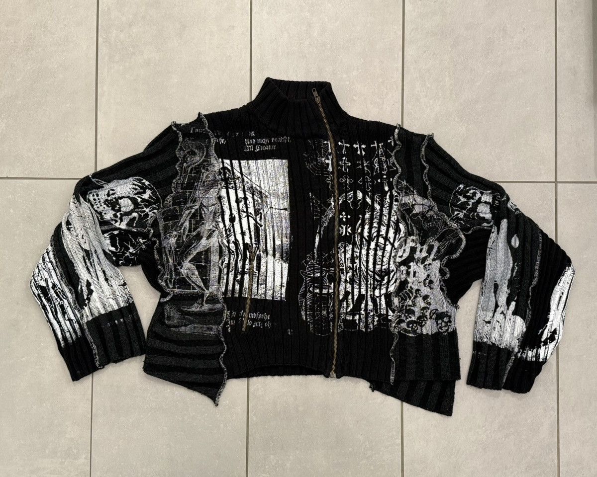 Other ONE OF A KIND ESHOUTSIDER HANDPAINTED STRIPED ZIP SWEATER Size US L / EU 52-54 / 3 - 1 Thumbnail