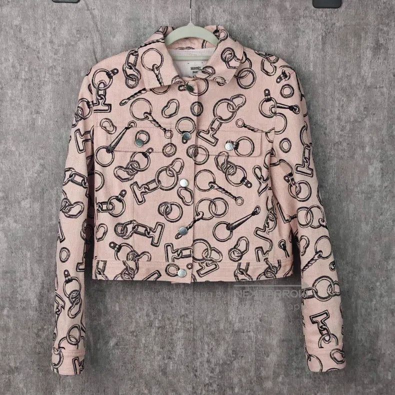 Hermes Hermes Pink denim jacket Size S / US 4 / IT 40 - 2 Thumbnail