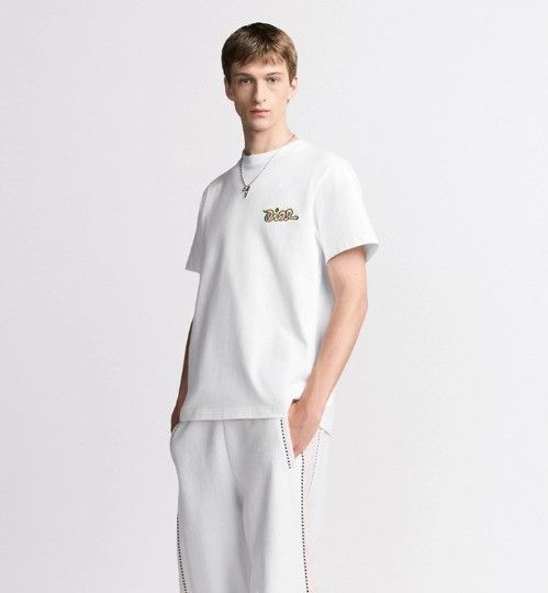 Dior × Kaws o1w1db11025 513J696 Relaxed Fit T-Shirt in White Size US M / EU 48-50 / 2 - 3 Thumbnail