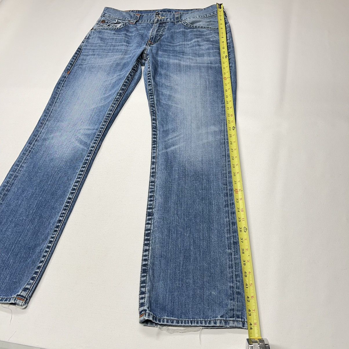 True Religion True Religion Jeans Blue Straight Flap Denim Ricky Washed Size US 36 / EU 52 - 17 Thumbnail