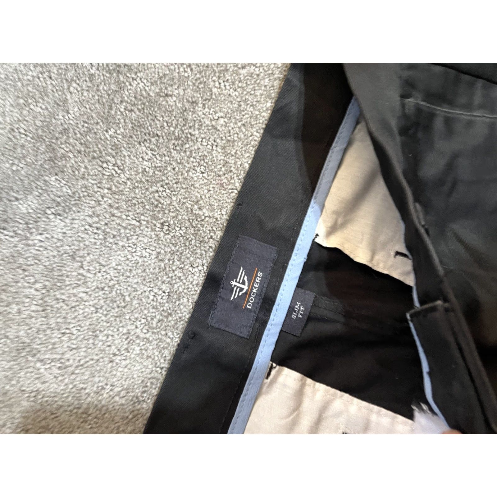Dockers DOCKERS Pants Slim Black Cotton Stretch Casual Flat Front Men 30x30 32 Inseam Chino Tapered Classic Size US 32 / EU 48 - 4 Thumbnail