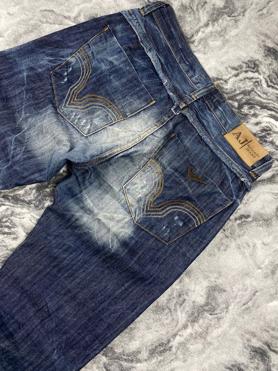 Armani Armani Jeans Big Monogram Logo Distressed Denim Jeans Size US 29 - 14 Thumbnail
