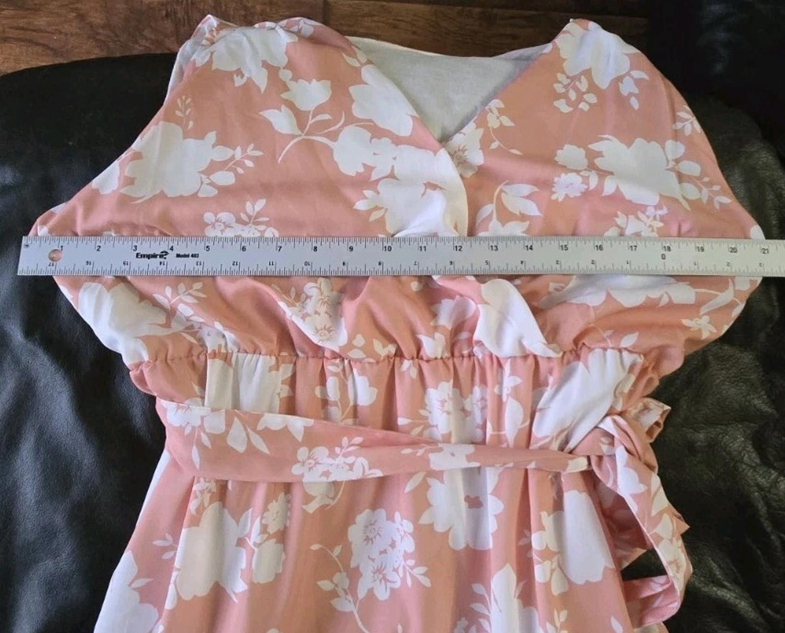 The Unbranded Brand Sleeveless Spring Maxi Dress Pastel Peachy Coral Pink Floral Size XL / US 12-14 / IT 48-50 - 11 Thumbnail