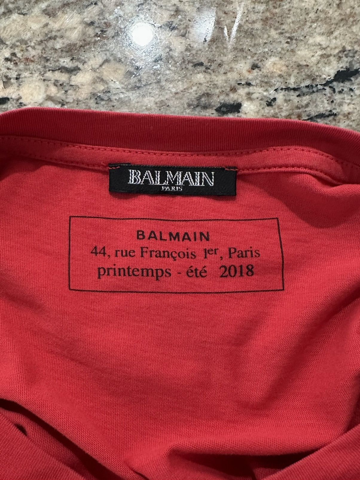 Balmain Red Balmain Logo T Shirt Size US M / EU 48-50 / 2 - 7 Thumbnail