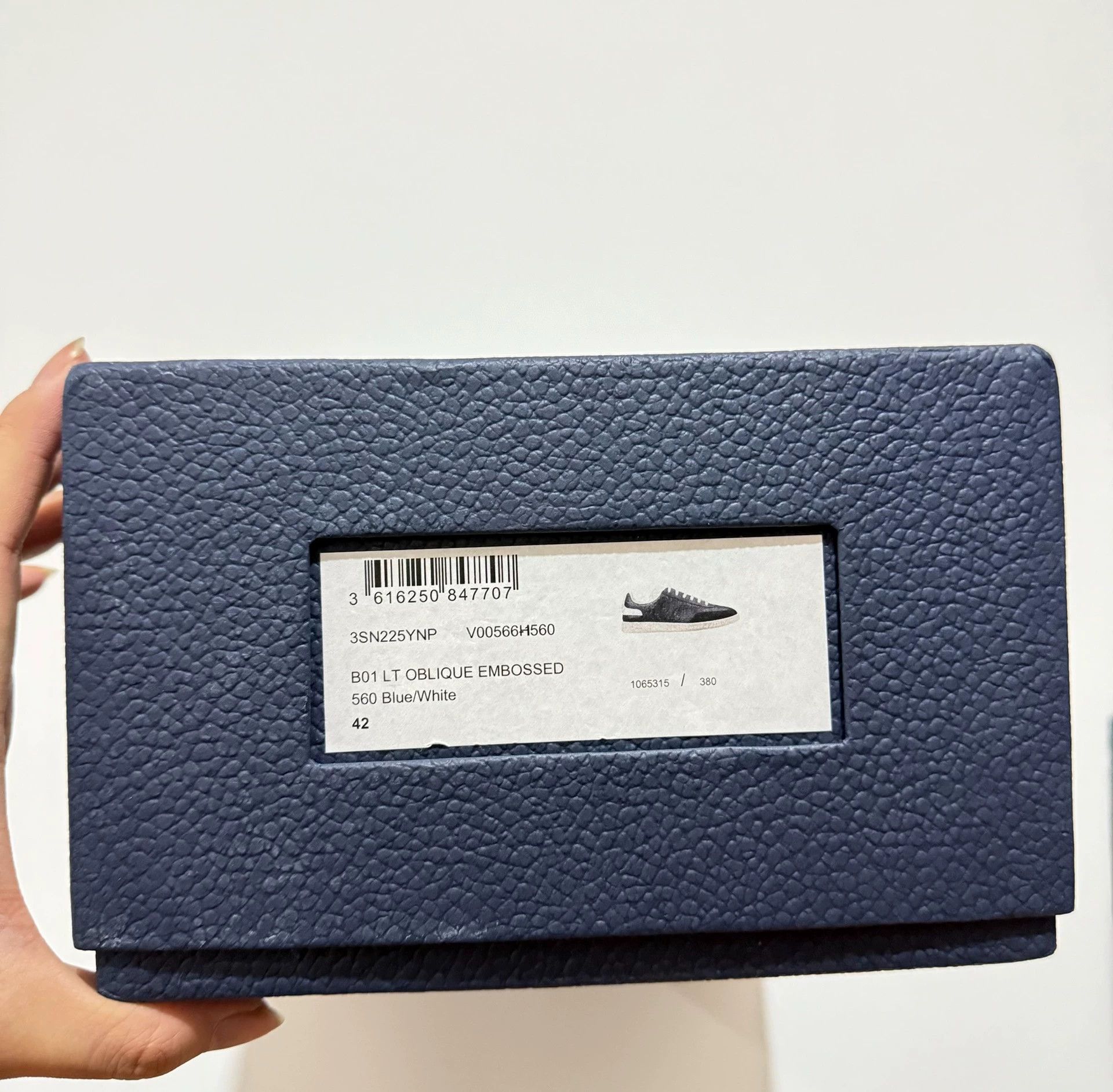 Dior Dior B01 Monogram Embossed Flat Casual Shoes Navy/White 42 Size US 9 / EU 42 - 9 Thumbnail
