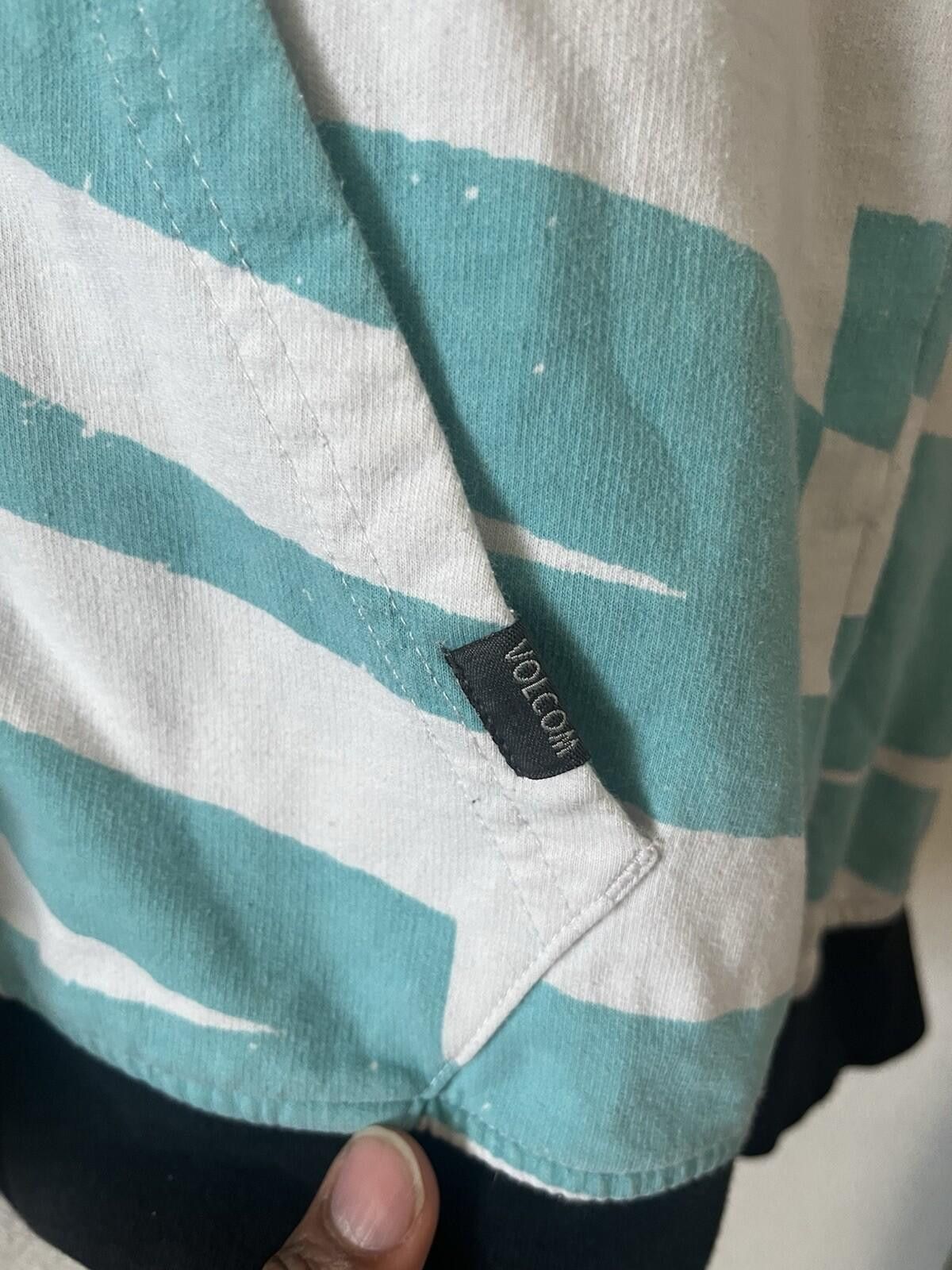 Volcom Volcom Full Zip Face Hoodie XL Teal Striped Skater Y2K Size US XL / EU 56 / 4 - 3 Thumbnail