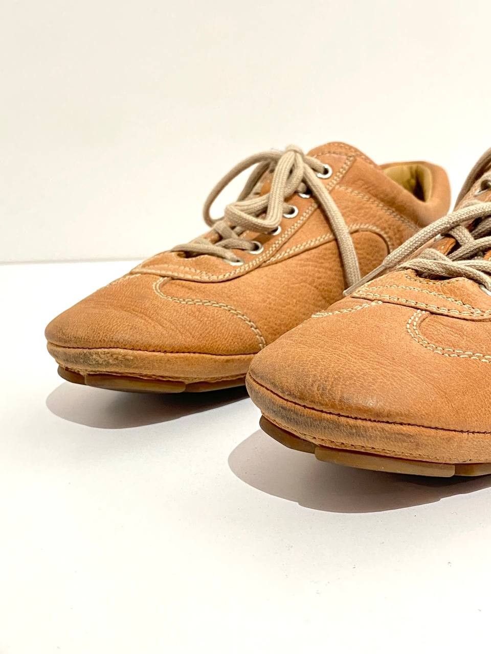 Prada Prada Car Shoe Bowling Low Top Lace Up Sneakers Retro Shoes Size US 7.5 / IT 37.5 - 11 Thumbnail