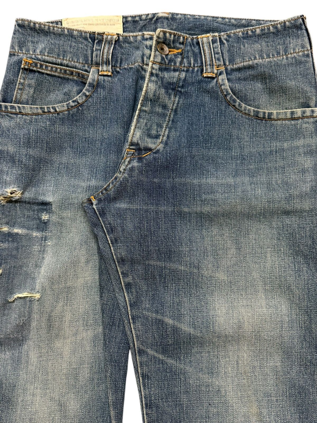 Johnbull Vintage 90s Japan Johnbull Blue Faded Wash Whisker Style Size US 30 / EU 46 - 4 Thumbnail