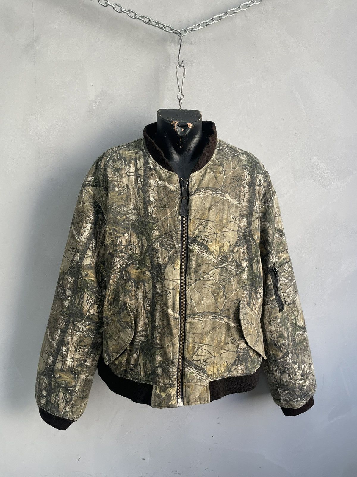 Camo oversized bomber jacket ma 1 real tree balenciaga style
