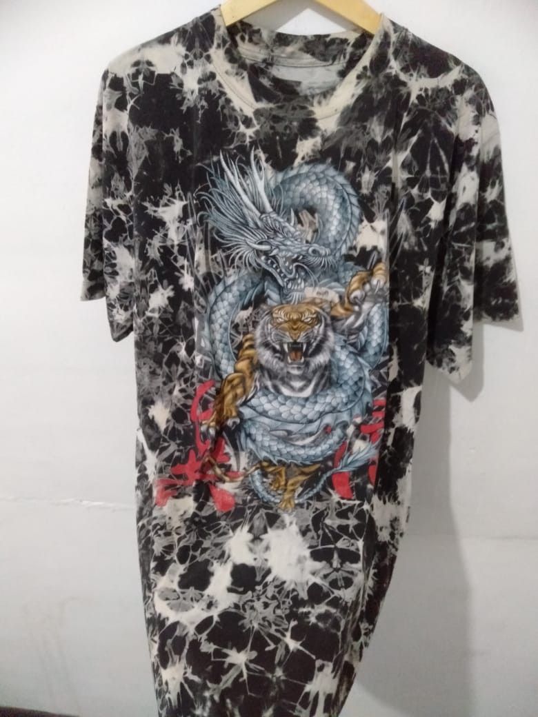 Japanese Brand Tie die Tiger dragon vintage t shirt Rock eagle Size US XL / EU 56 / 4 - 9 Thumbnail