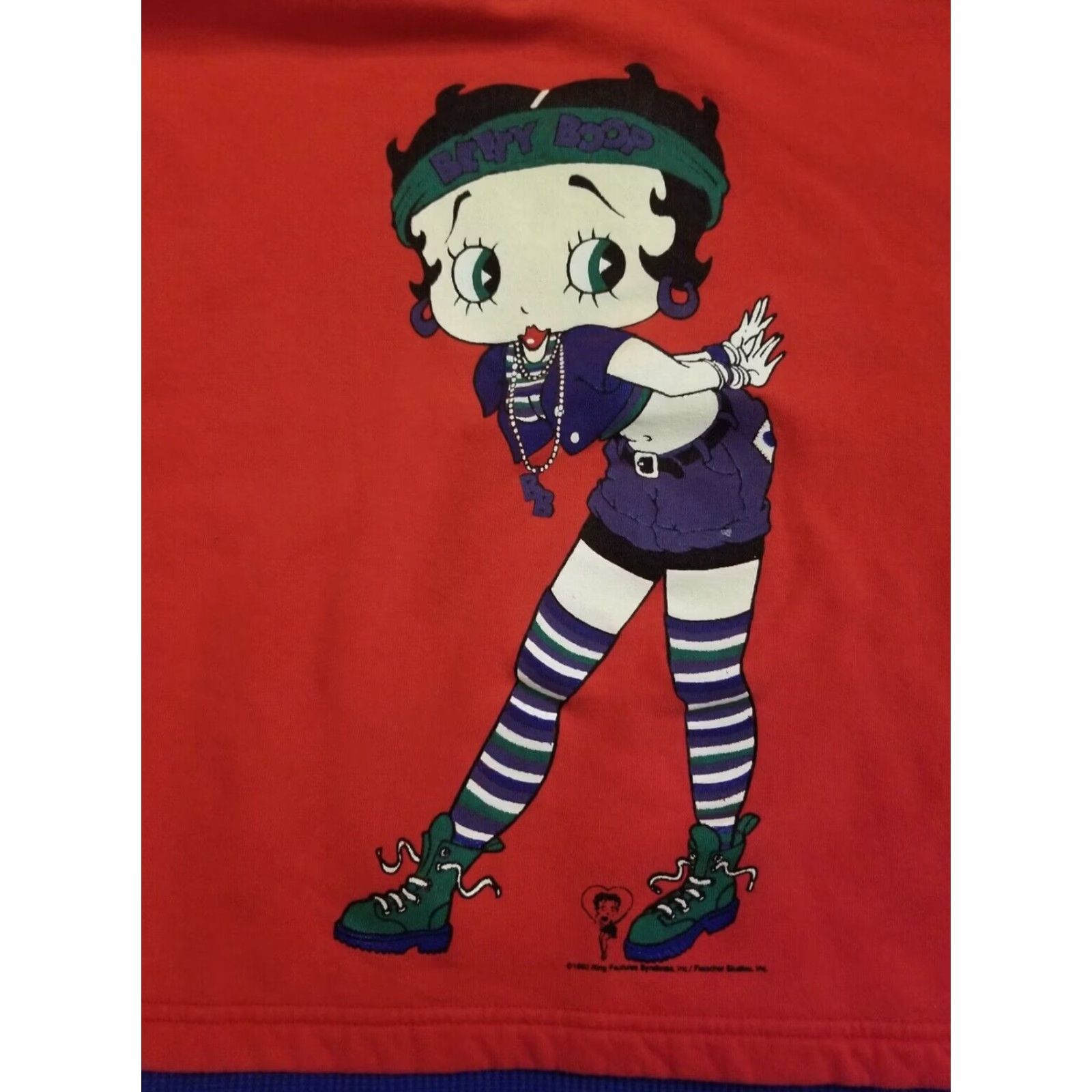 Vintage VINTAGE L 1993 Urban Punk Goth Betty Boop Zippered Hood Sweatshirt Size L / US 10 / IT 46 - 2 Thumbnail