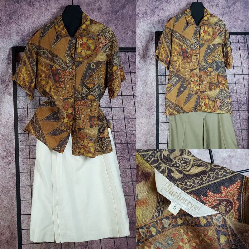 Burberry Burberry Brown Floral Print Short Sleeve Shirt Size US M / EU 48-50 / 2 - 1 Thumbnail