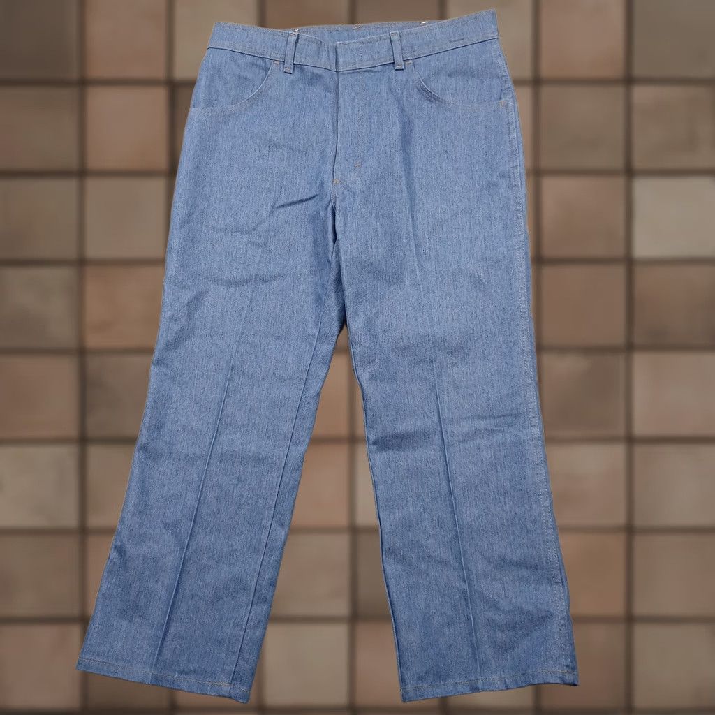 Wrangler Wrangler Mens 36x30 Light Blue Chambray Blend Workwear Jeans Size US 36 / EU 52 - 1 Thumbnail