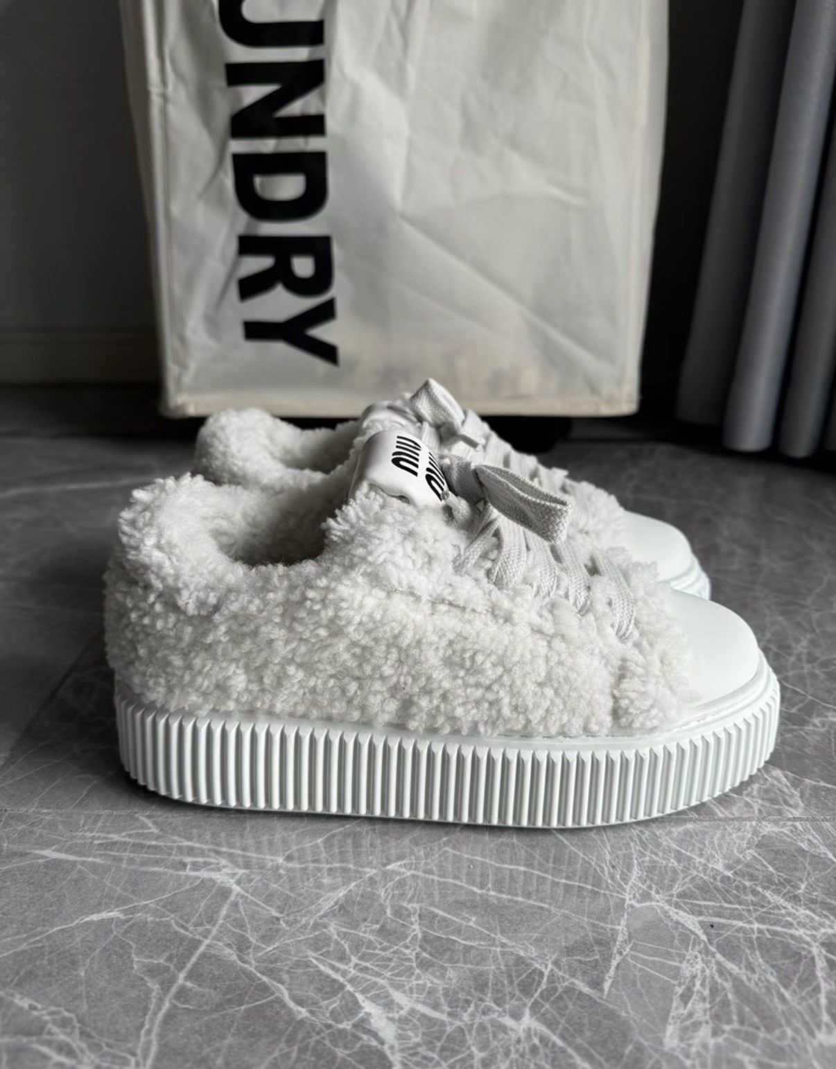 Miu Miu MiuMiu popular style furry platform biscuit shoes K6 Size US 6 / IT 36 - 3 Thumbnail