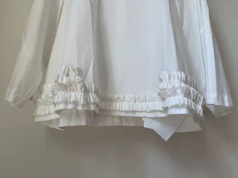 Comme des Garcons Comme des Garcons White pleated lace hem shirt Size M / US 6-8 / IT 42-44 - 3 Thumbnail